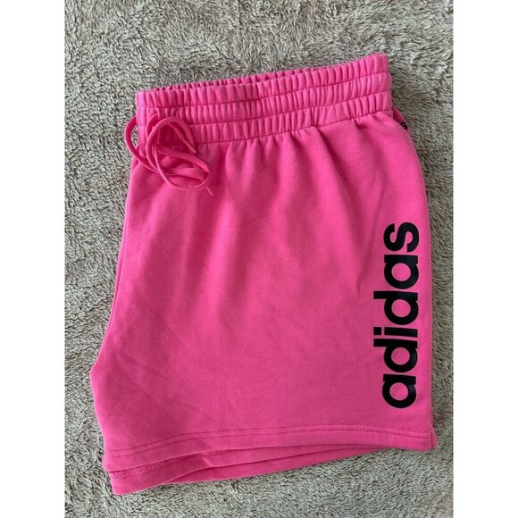 adidas Plus Size Essentials Linear Logo French Terry Shorts Women's 3X Pink New - Picture 13 of 13